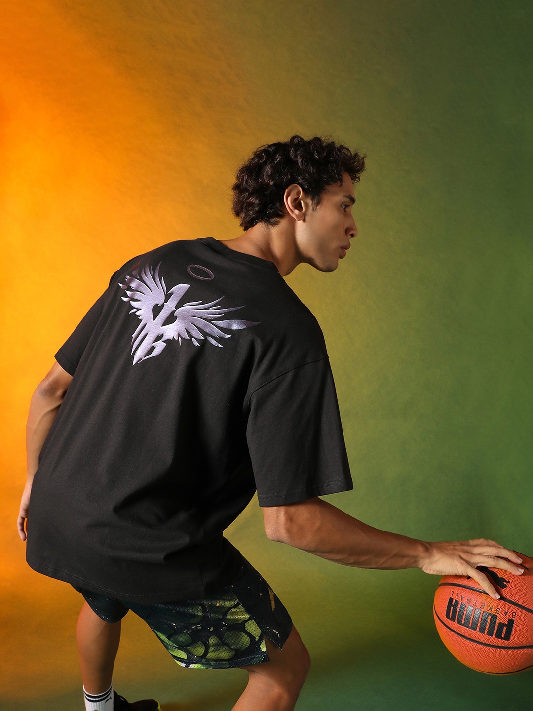 

Puma Melo Alwayz Printed Oversized Basketball T-shirt, Black