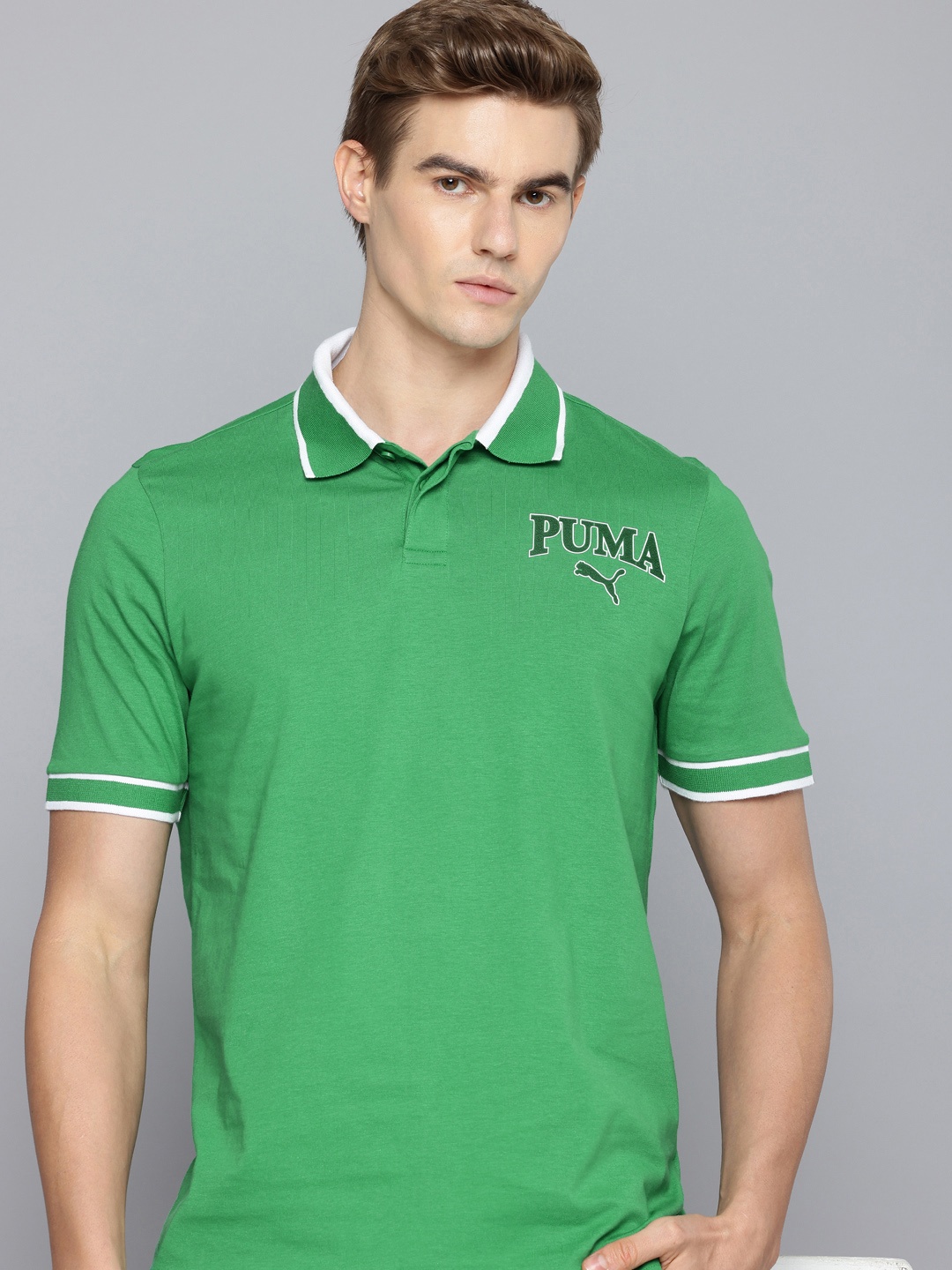 

Puma SQUAD Polo Collar Pure Cotton T-shirt, Green