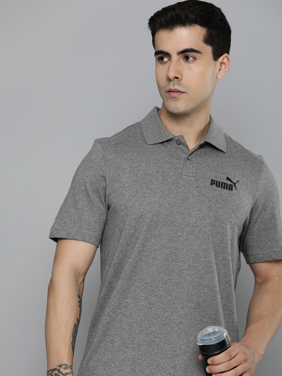 

Puma Polo Collar Pure Cotton T-shirt, Grey