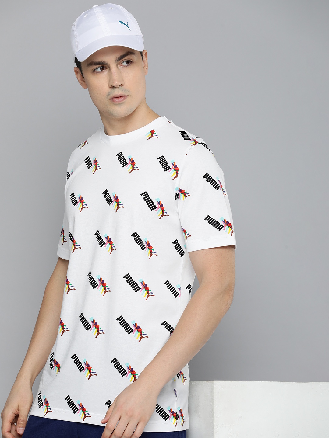 

Puma LOVE WINS Brand Logo Printed Pure Cotton T-shirt, White