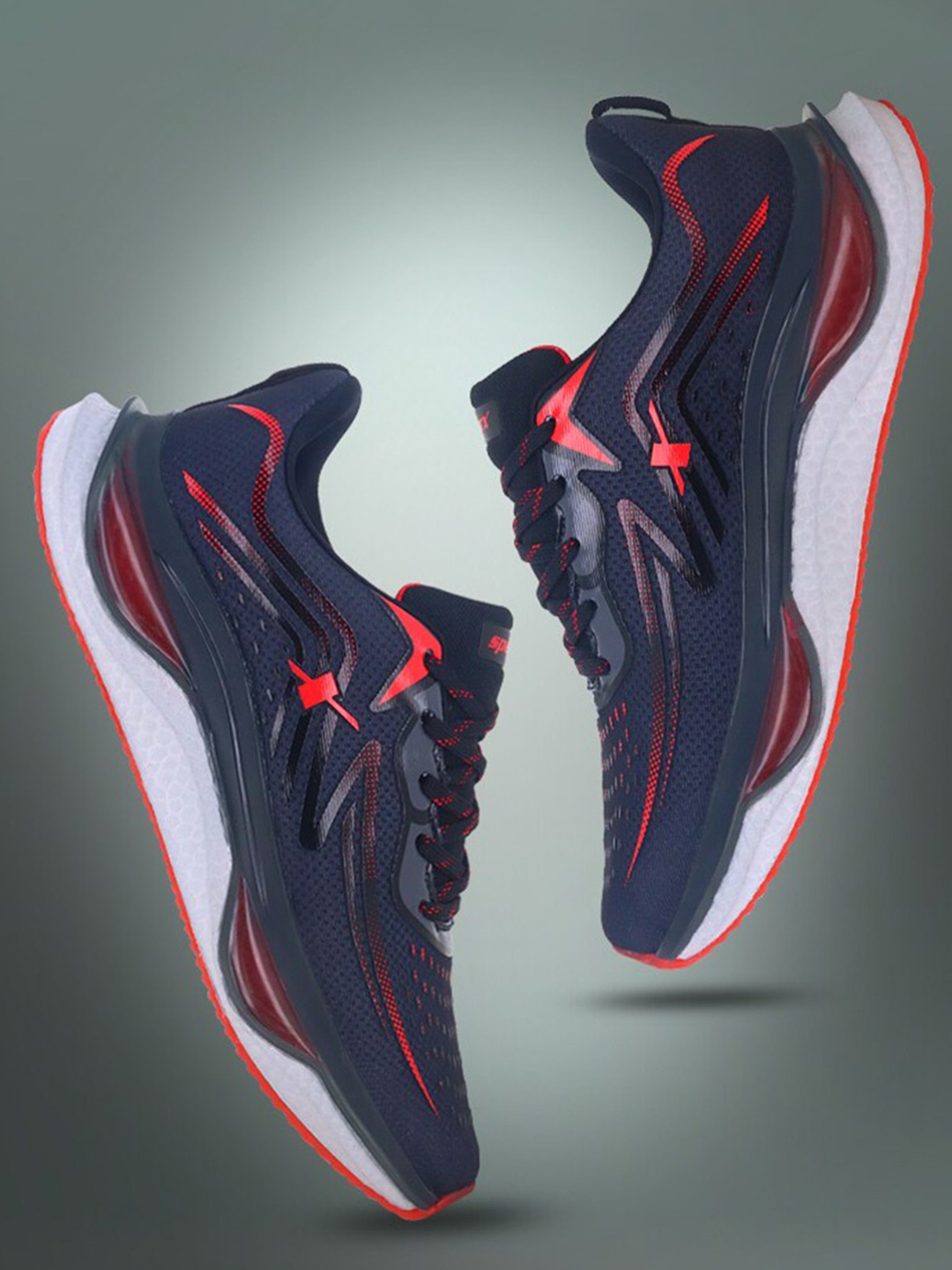 

Sparx Men Textured Lace-Up Running Shoes, Black