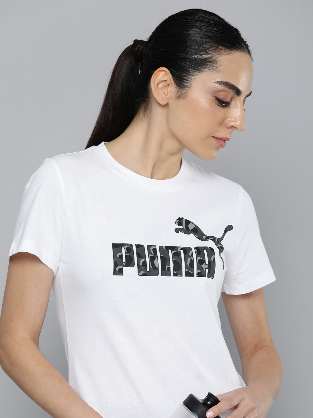 

Puma Women ANIMAL Brand Logo Printed Pure Cotton T-shirt, White