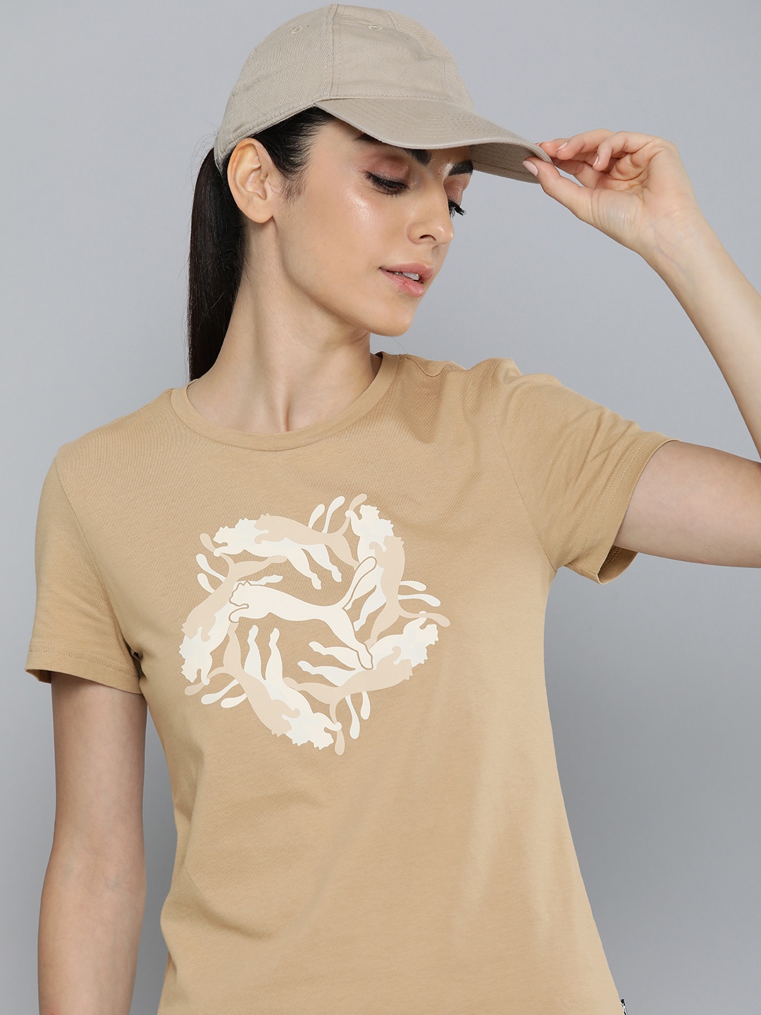 

Puma Pure Cotton Graphic Outdoor T-shirt, Beige