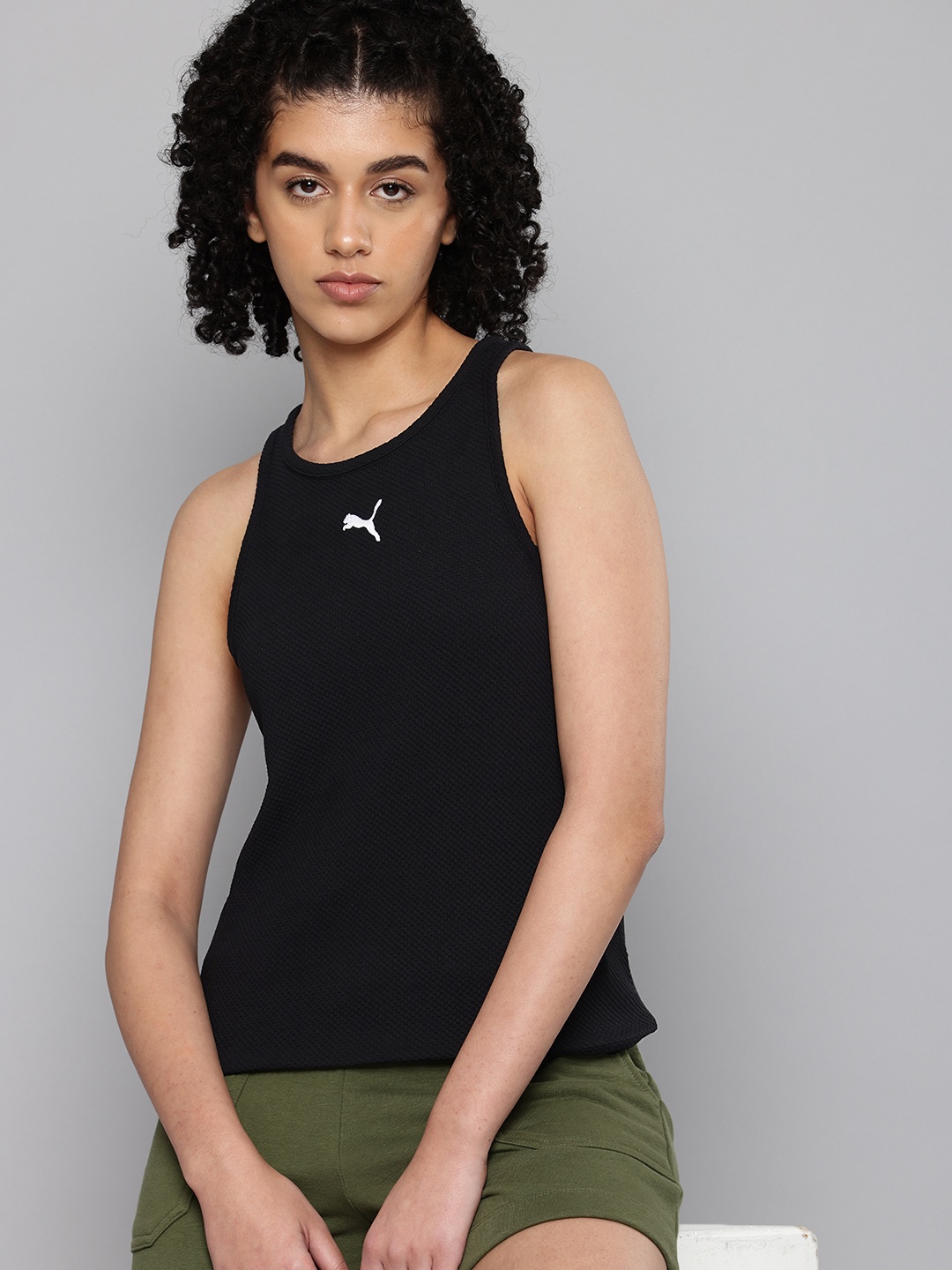 

Puma Self Design Slim Fit Tank Top, Black