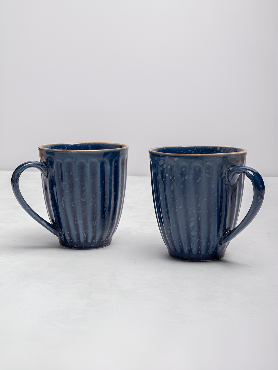 

ARAVALII 2 Pieces Blue Textured Ceramic Mugs