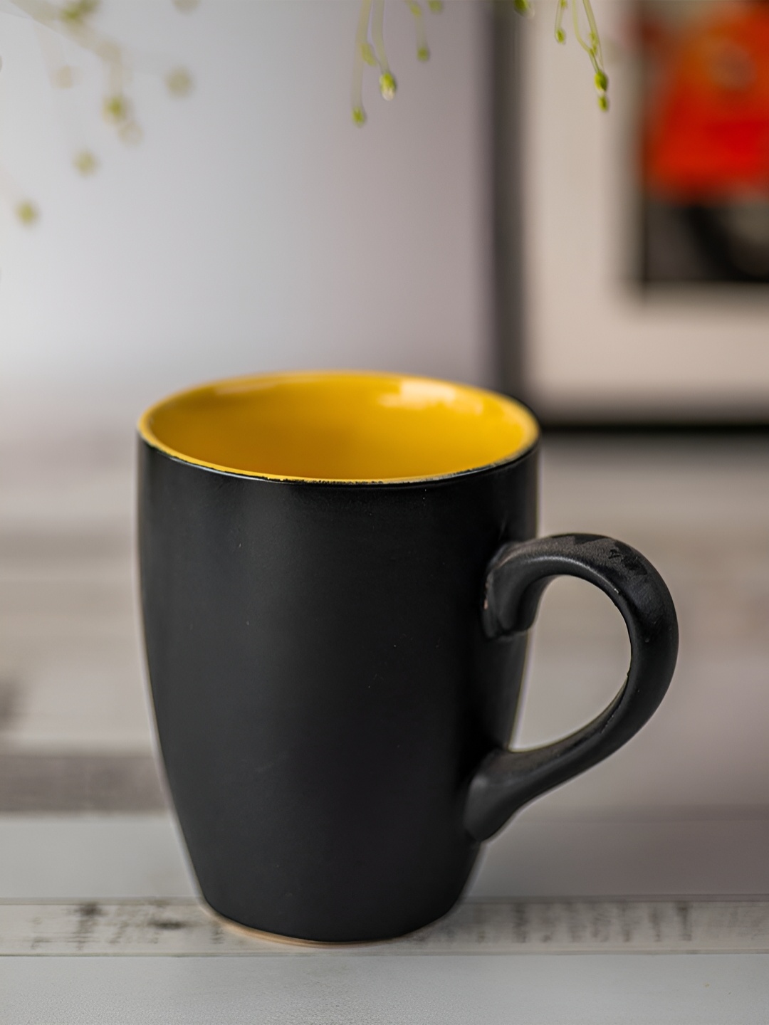 

ARAVALII 4 Pcs Ceramic Cups, Black