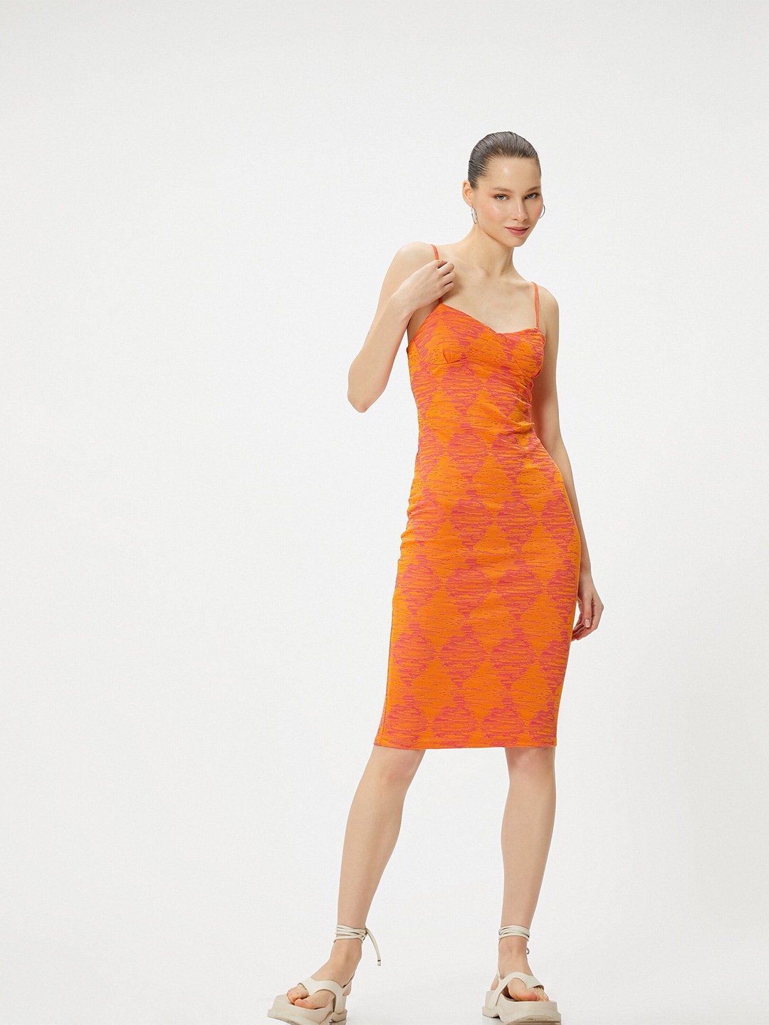 

Koton Print Sheath Dress, Orange
