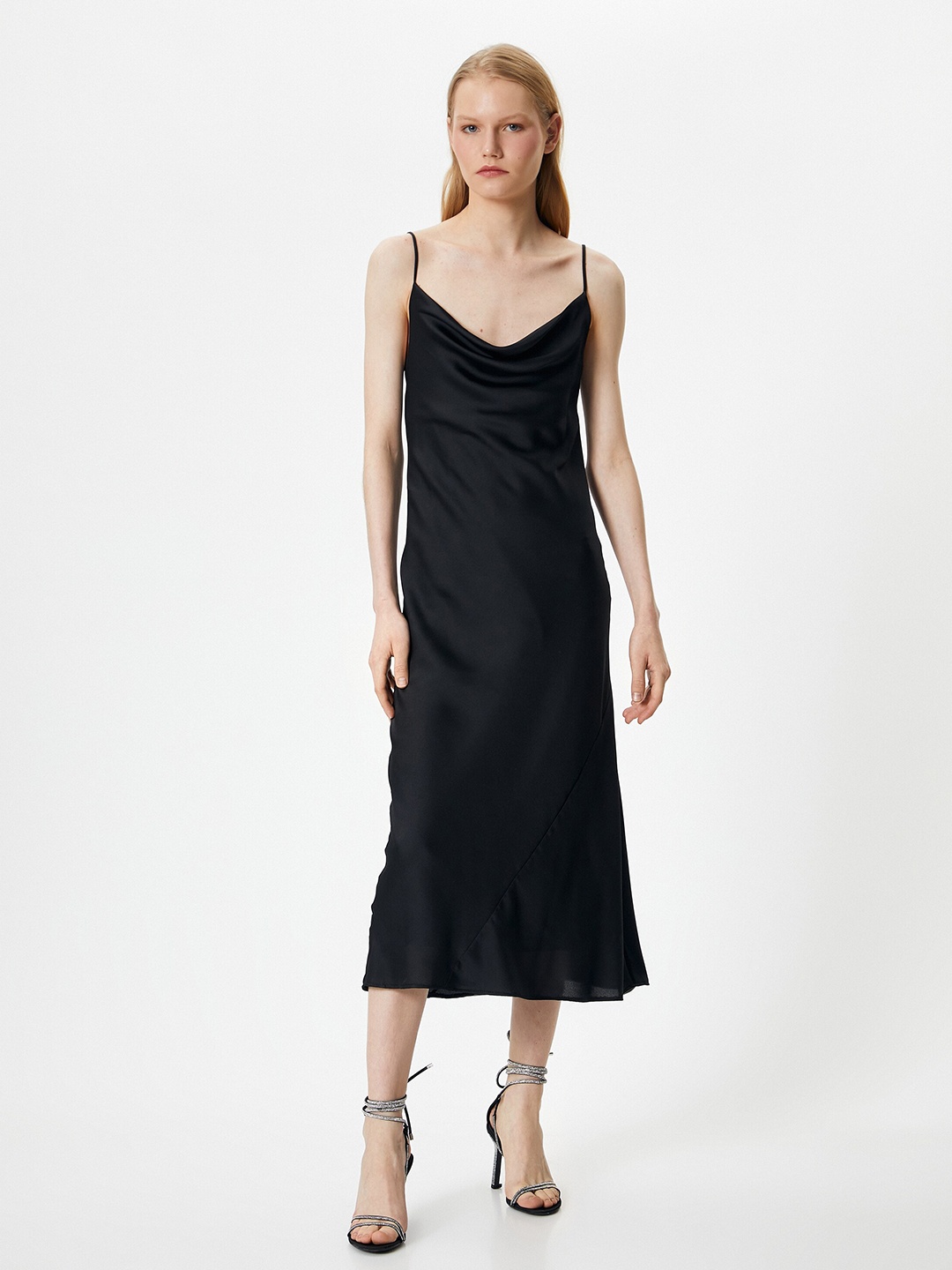 

Koton Cowl Neck Maxi Dress, Black