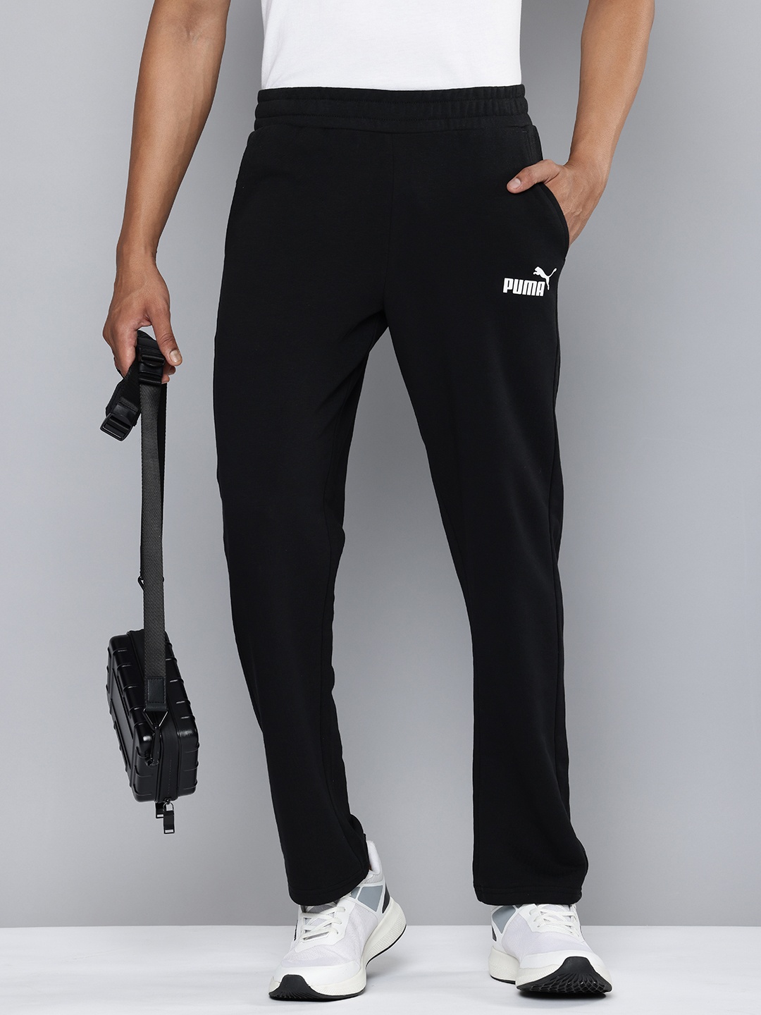 

Puma Men Ess Brand Logo Printed Track Pants, Black