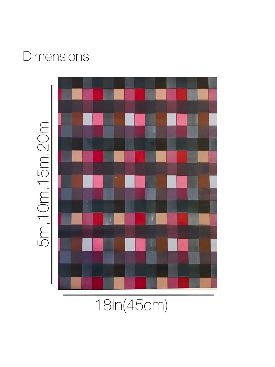 

Homerz Pink & Black Checked Regular Shelf Liner