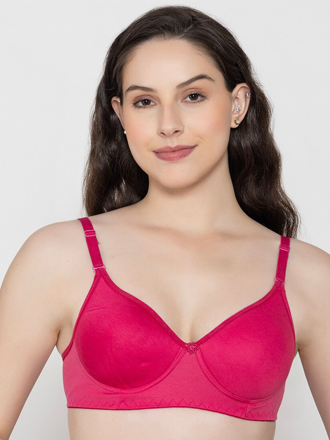 

FUNAHME Full Coverage Lightly Padded T-Shirt Bra With All Day Comfort, Pink