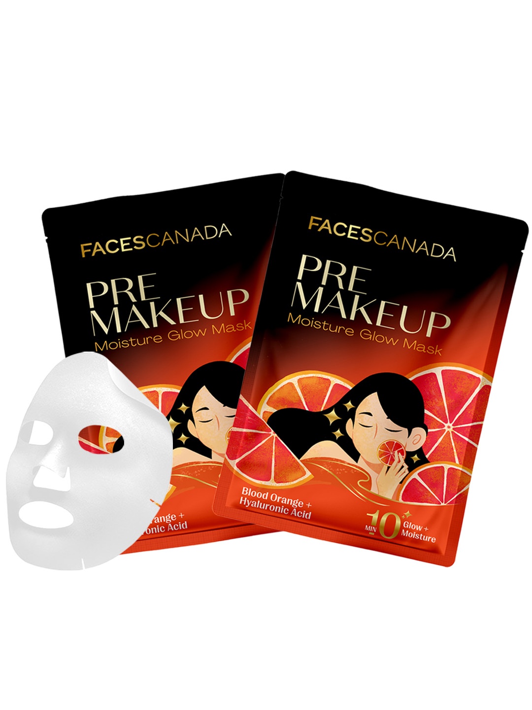 

FACES CANADA Pack Of 2 Pre-Makeup Moisture Glow Mask - 20g, Black