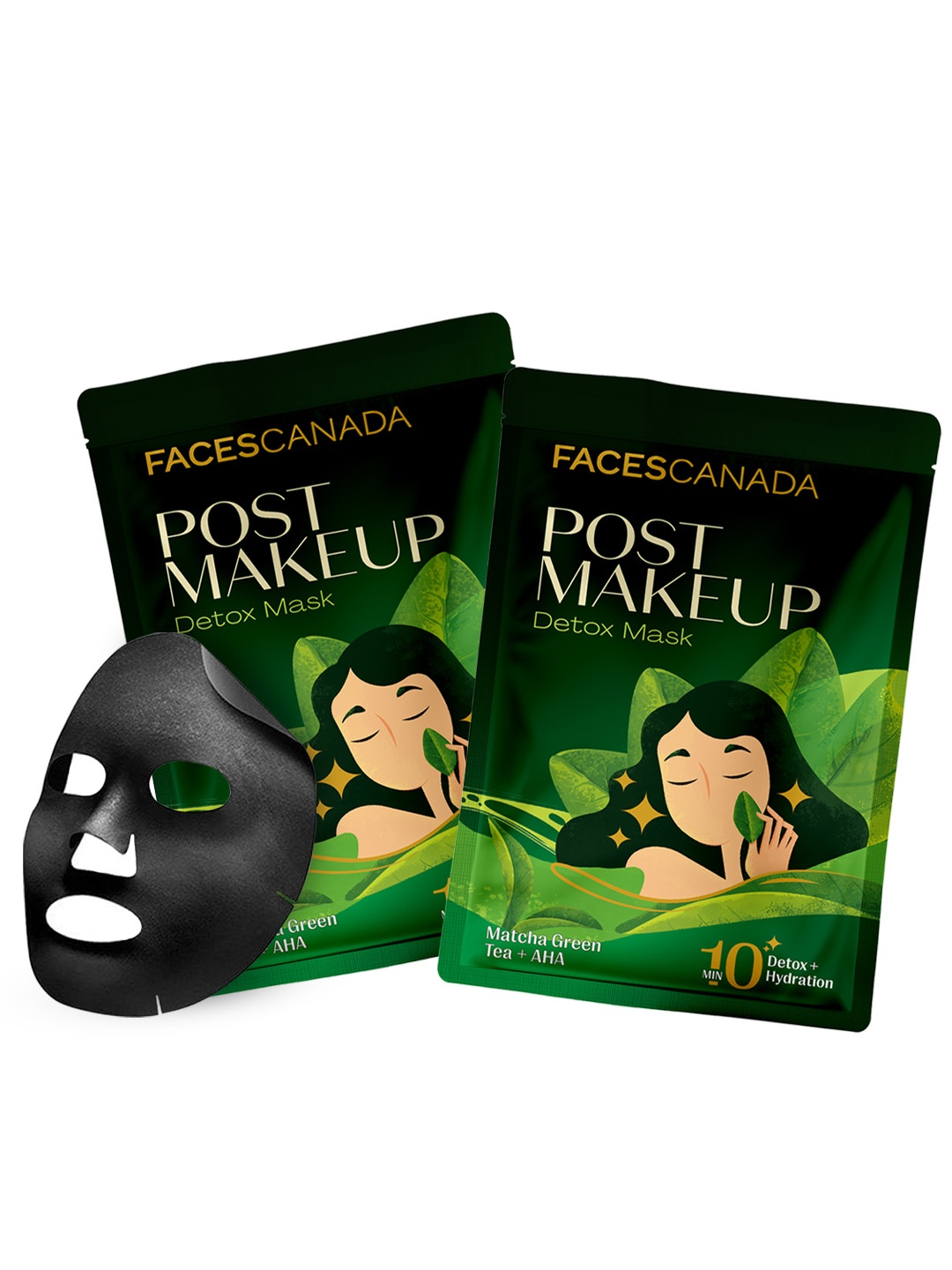 

FACES CANADA Pack of 2 Post-Makeup Detox Mask For Deep Cleanse - 20g, Black