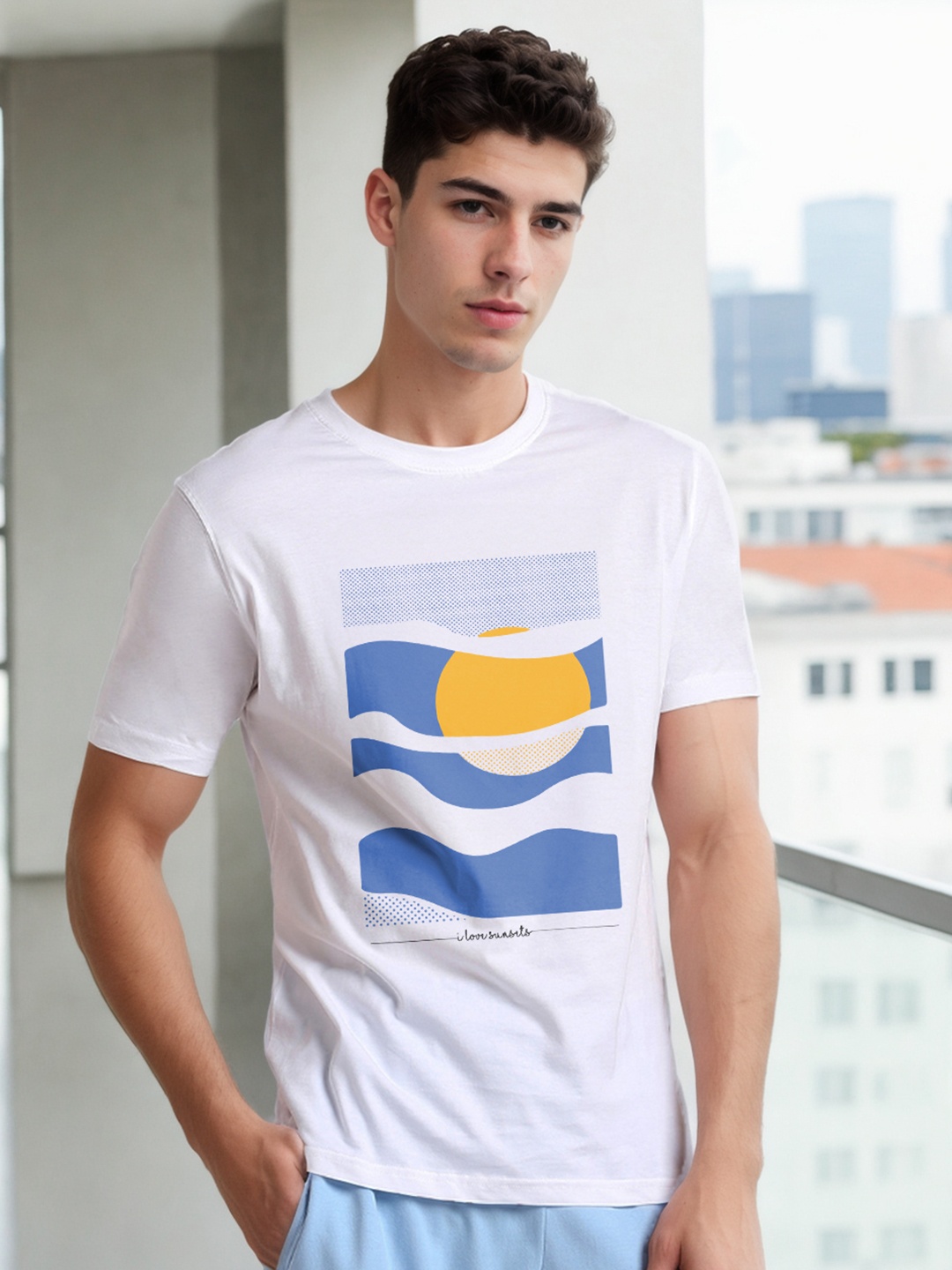 

NOBERO Men Printed Pockets T-shirt, White