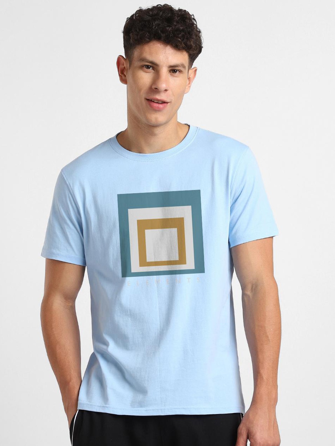 

NOBERO Men Graphic Printed Pockets T-shirt, Blue