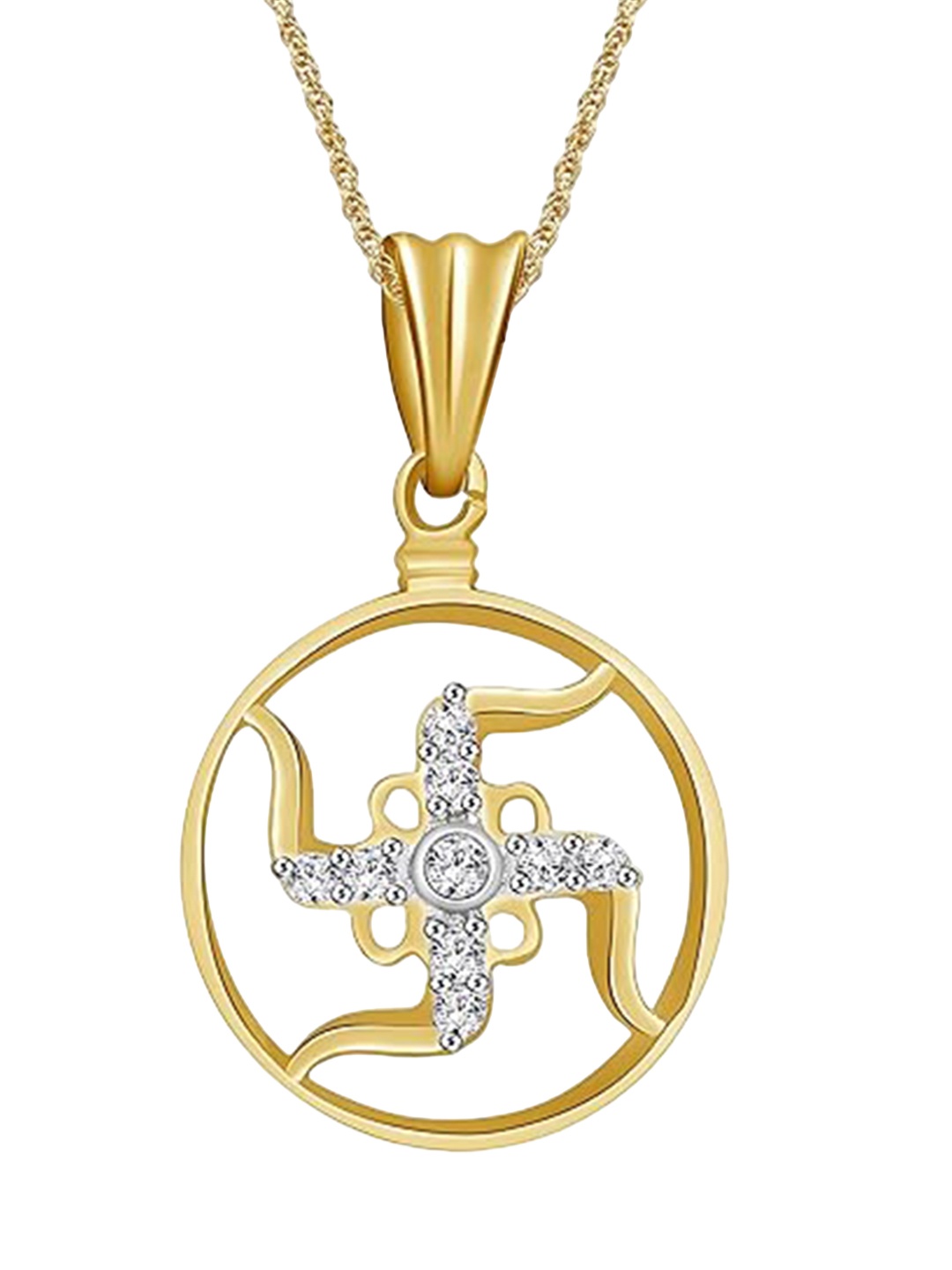 

Vighnaharta Gold-Plated Cubic Zirconia Pendant