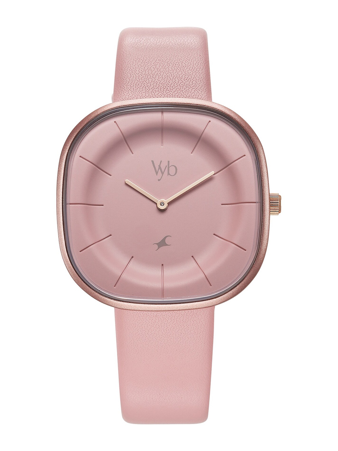 

Fastrack Vyb Successor Women Leather Straps Analogue Watch FV60038WL01W, Rose gold