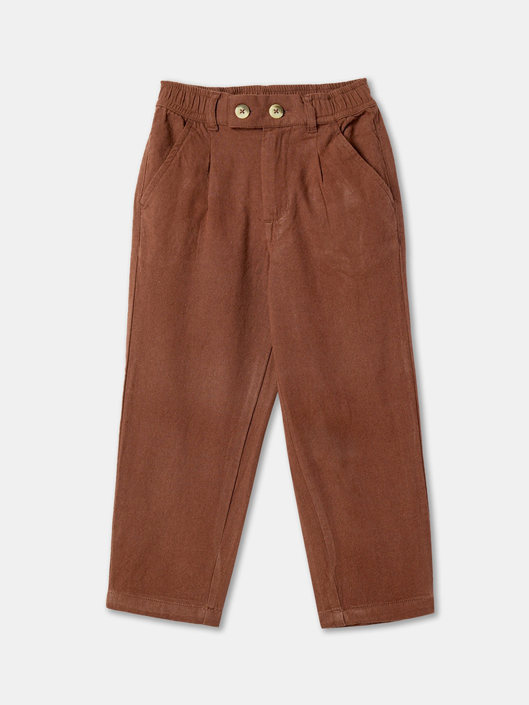 

R&B Boys Straight Fit Trousers, Brown