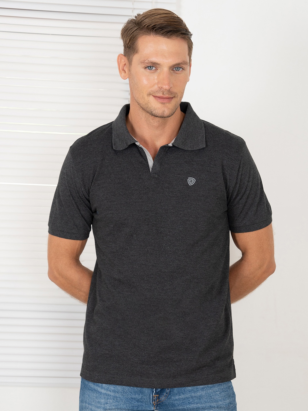

Lux Cozi Polo Collar Lounge Tshirts, Black