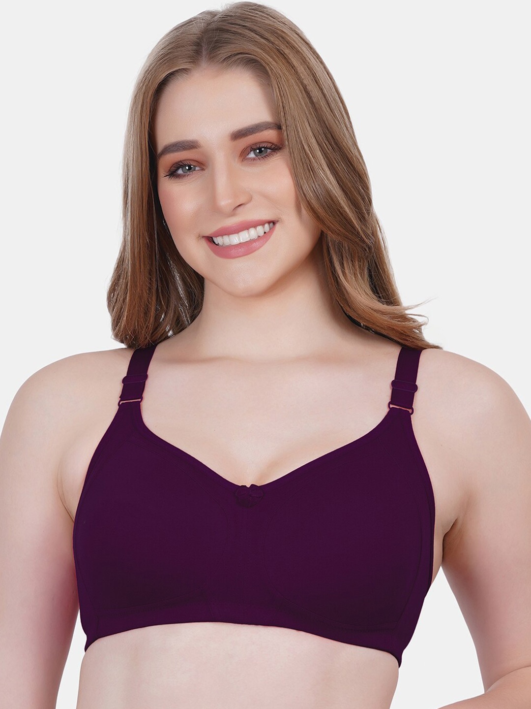 

Reveira Full Coverage Dry Fit Everyday Bra with All Day Comfort, Purple