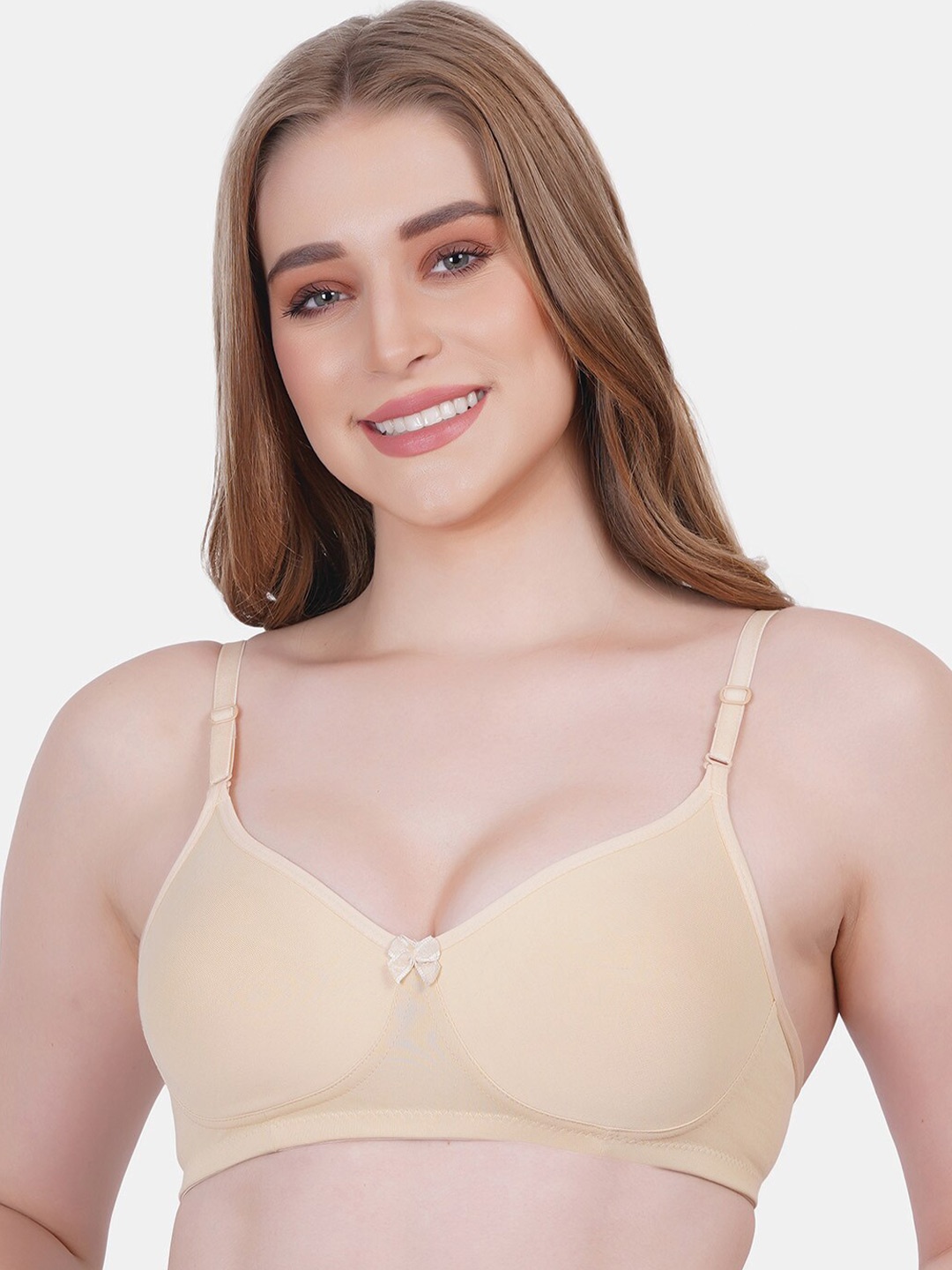 

Reveira Medium Coverage Dry Fit Everyday Bra with All Day Comfort, Nude