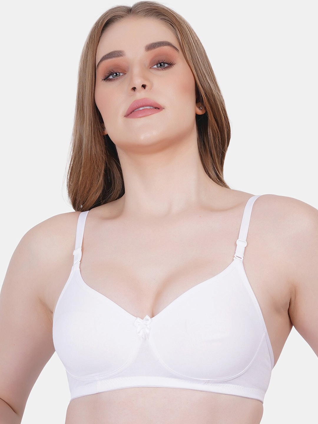 

Reveira Medium Coverage Dry Fit Everyday Bra with All Day Comfort, White