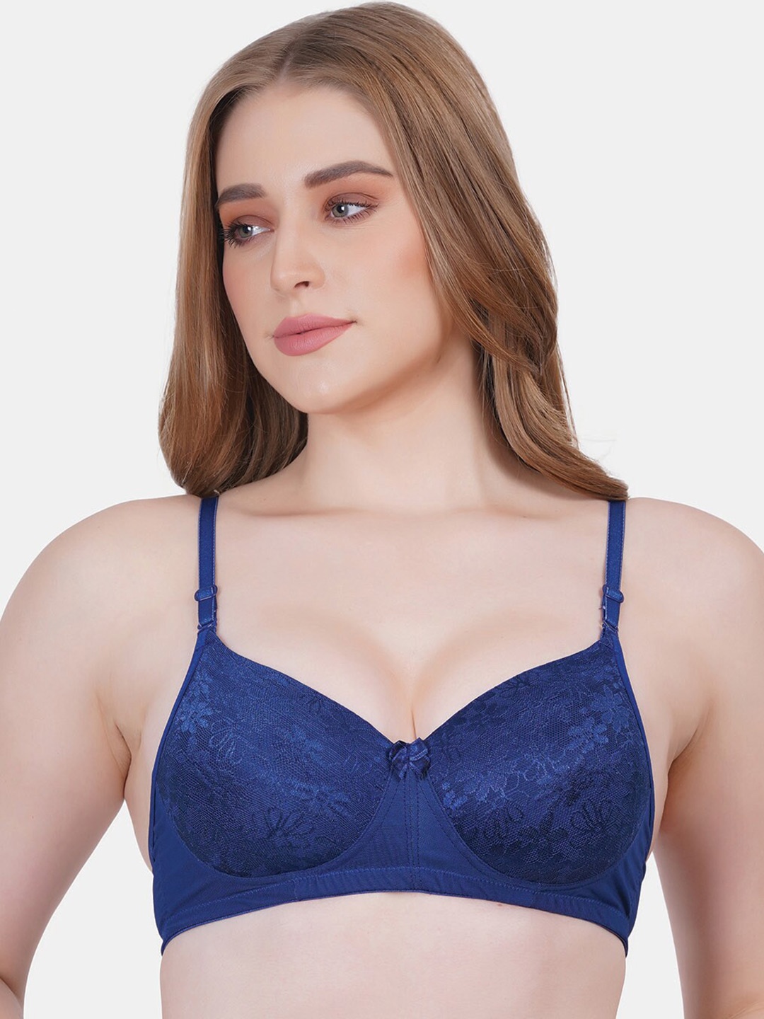 

Reveira Medium Coverage All Day Comfort Super Support Dry Fit Balconette Bra, Blue