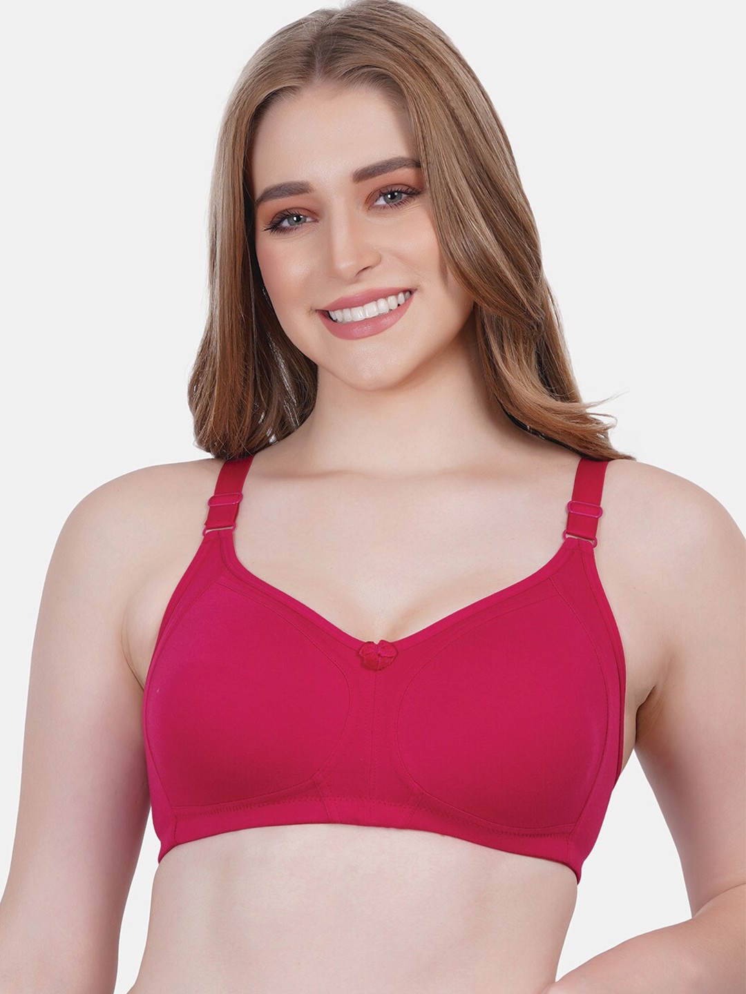 

Reveira Full Coverage All Day Comfort Super Support Dry Fit Everyday Bra, Red