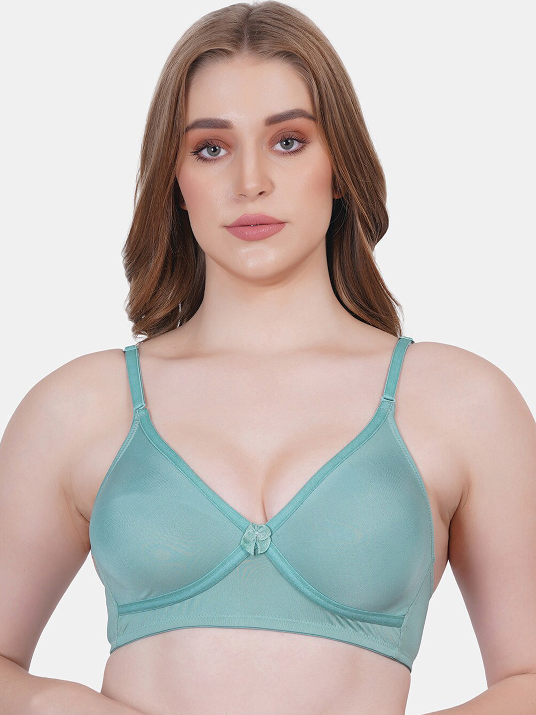 

Reveira Medium Coverage All Day Comfort Super Support Dry Fit Cotton Beginners Bra, Turquoise blue
