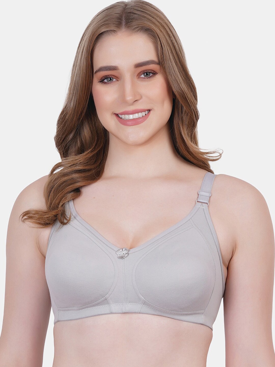 

Reveira Full Coverage Super Support Dry Fit Cotton Everyday Bra, Grey