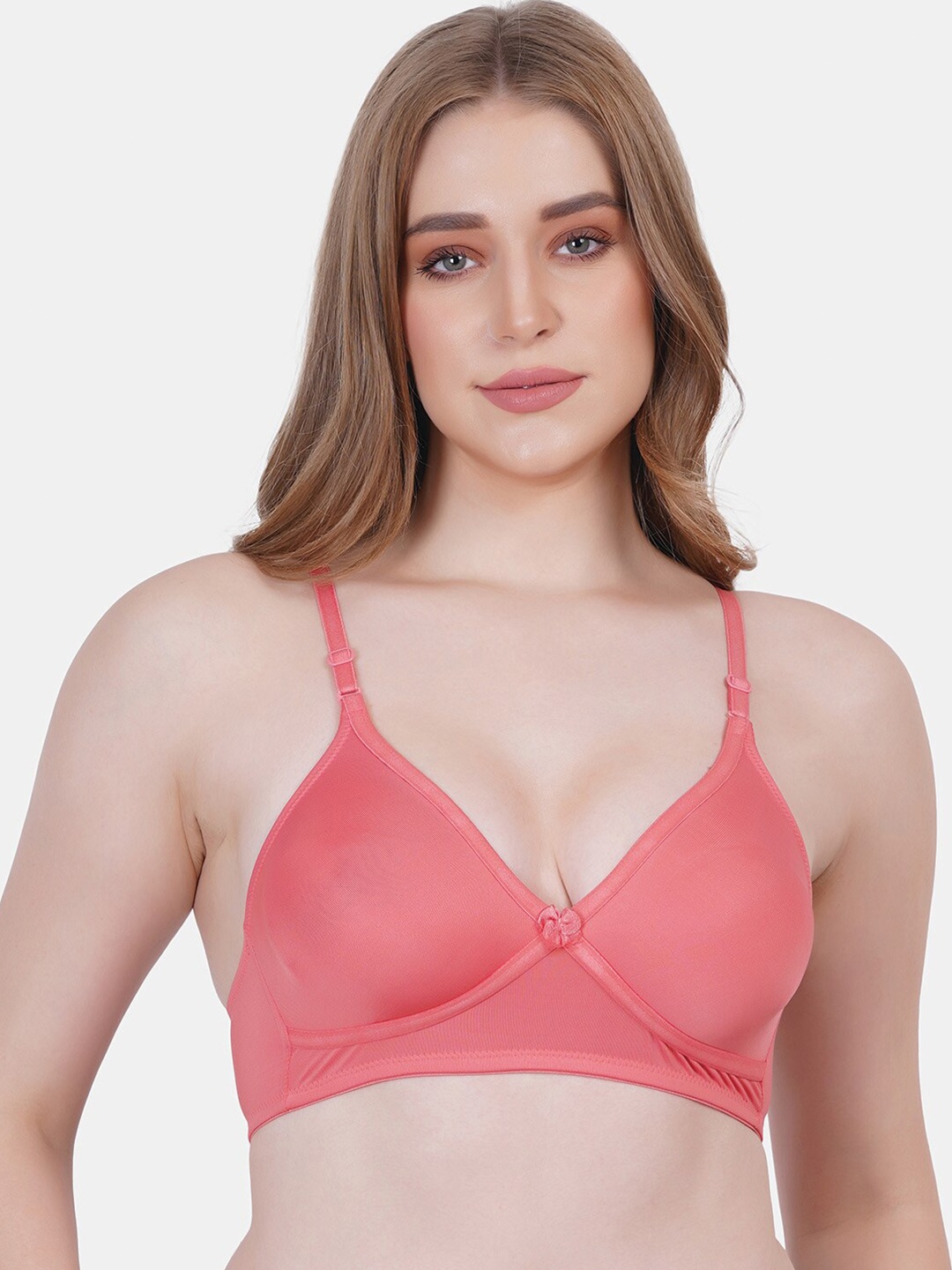 

Reveira Medium Coverage Super Support Dry Fit Cotton Beginners Bras, Pink