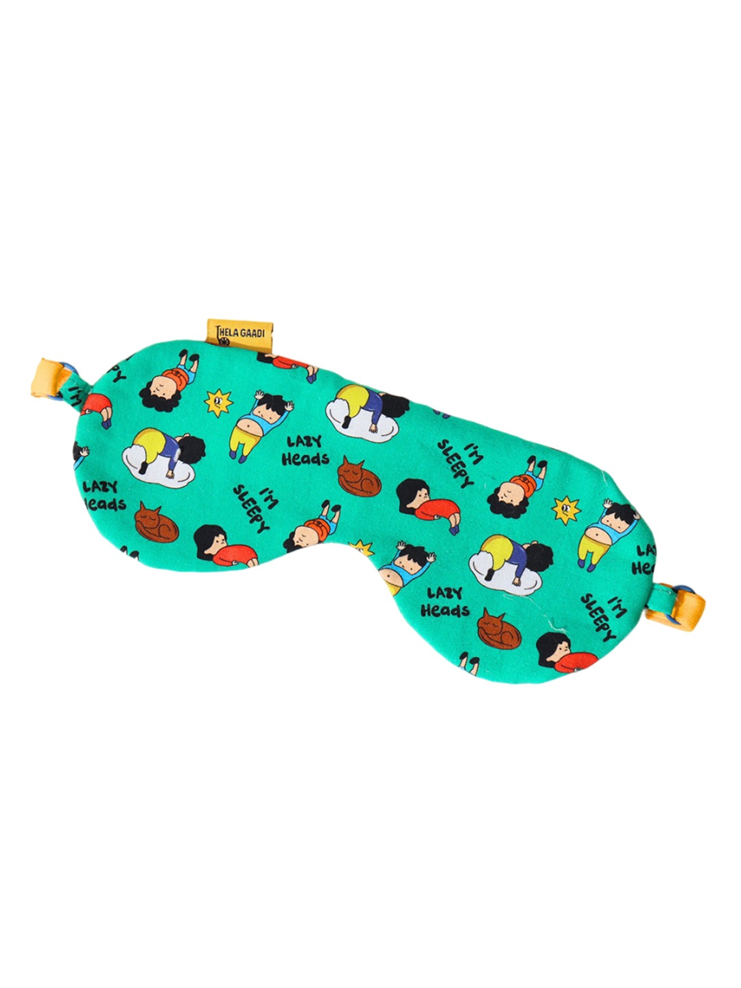 

Thela Gaadi Unisex Sleepyhead Printed Sleeping Eye Mask, Green