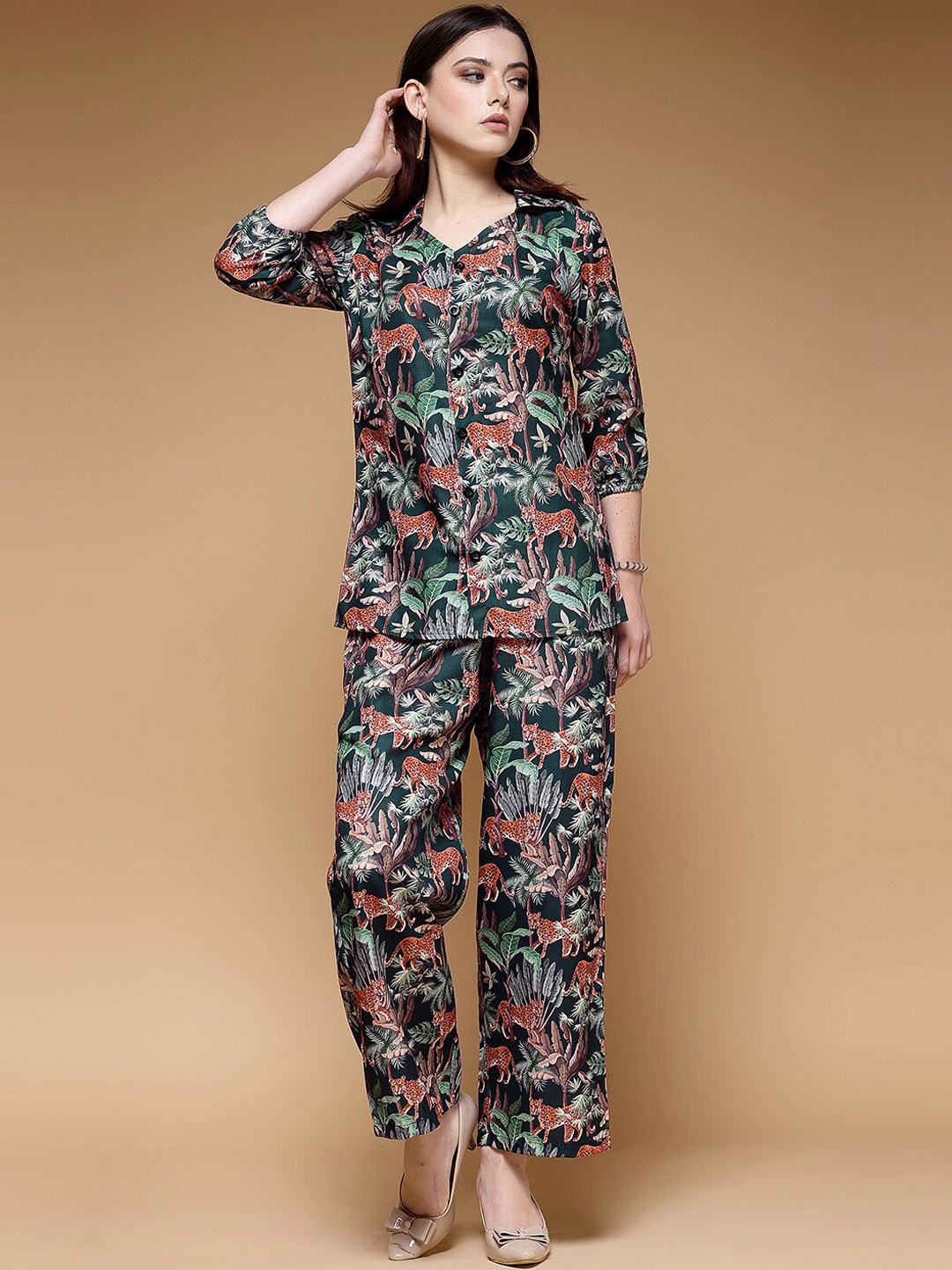 

KALINI Printed Tunic & Trouser, Green