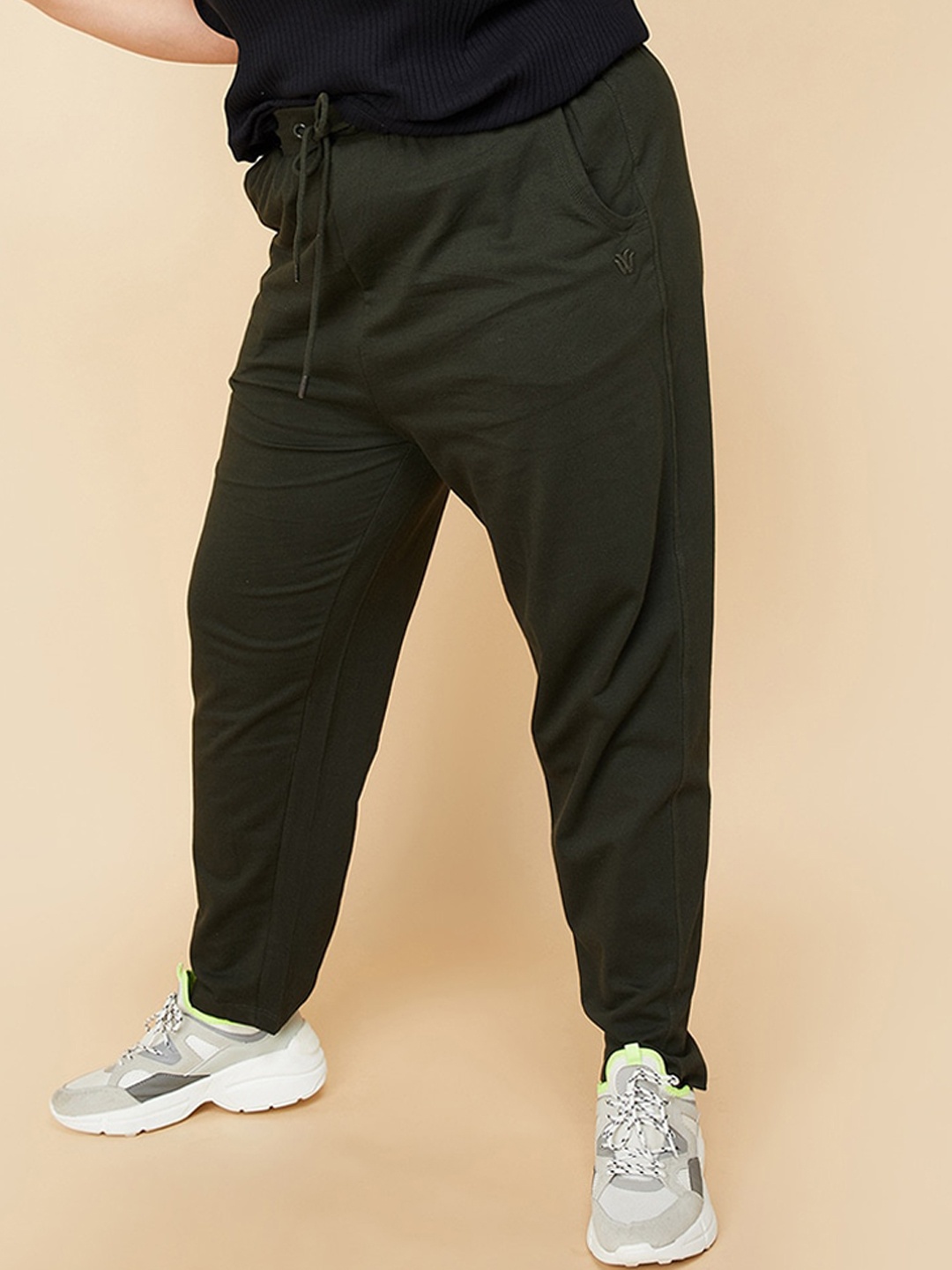 

max Women Plus Size Side Regular Fit Track Pants, Olive
