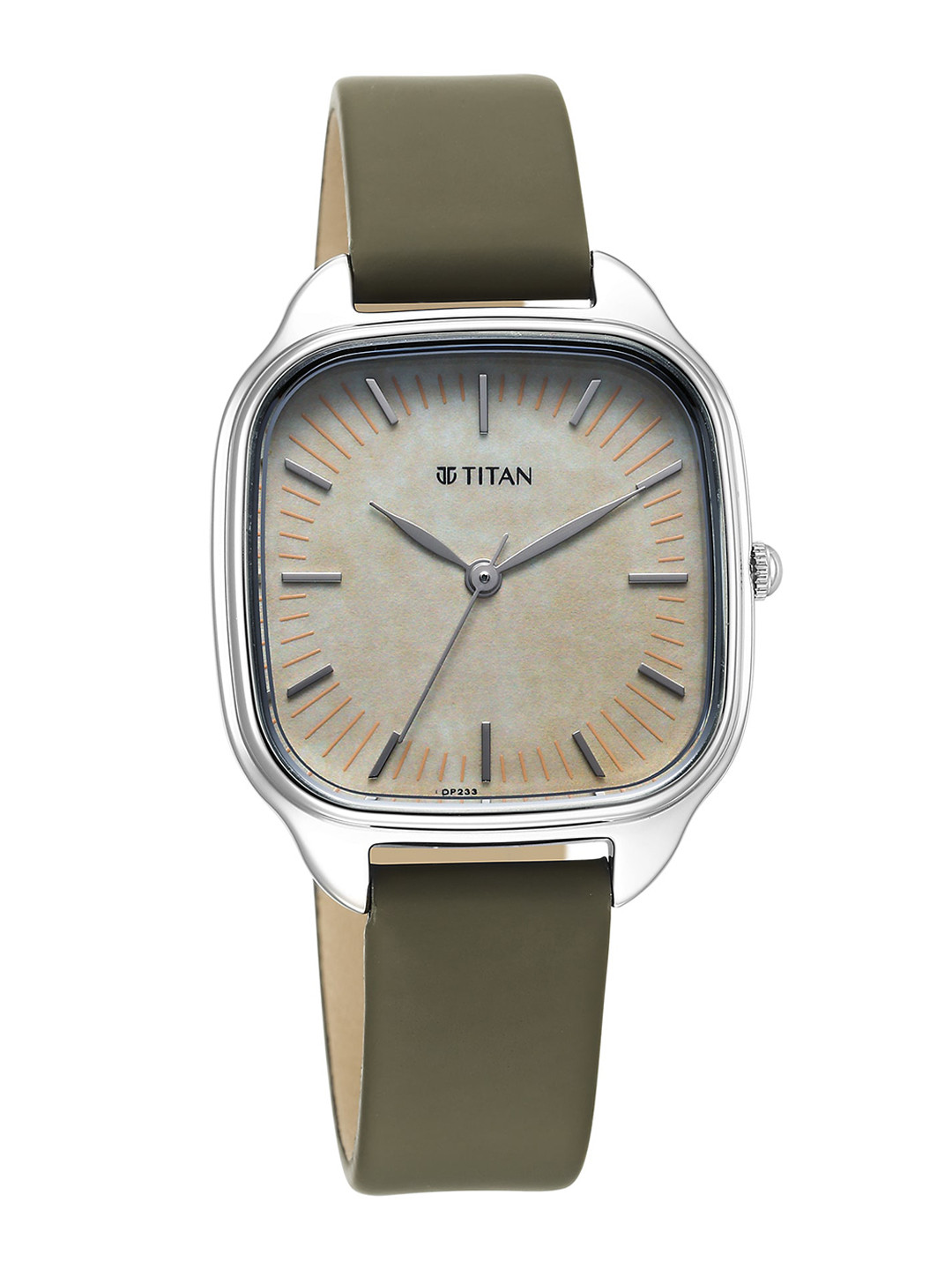 

Titan Women Textured Dial & Leather Straps Analogue Watch 2733SL02, Beige