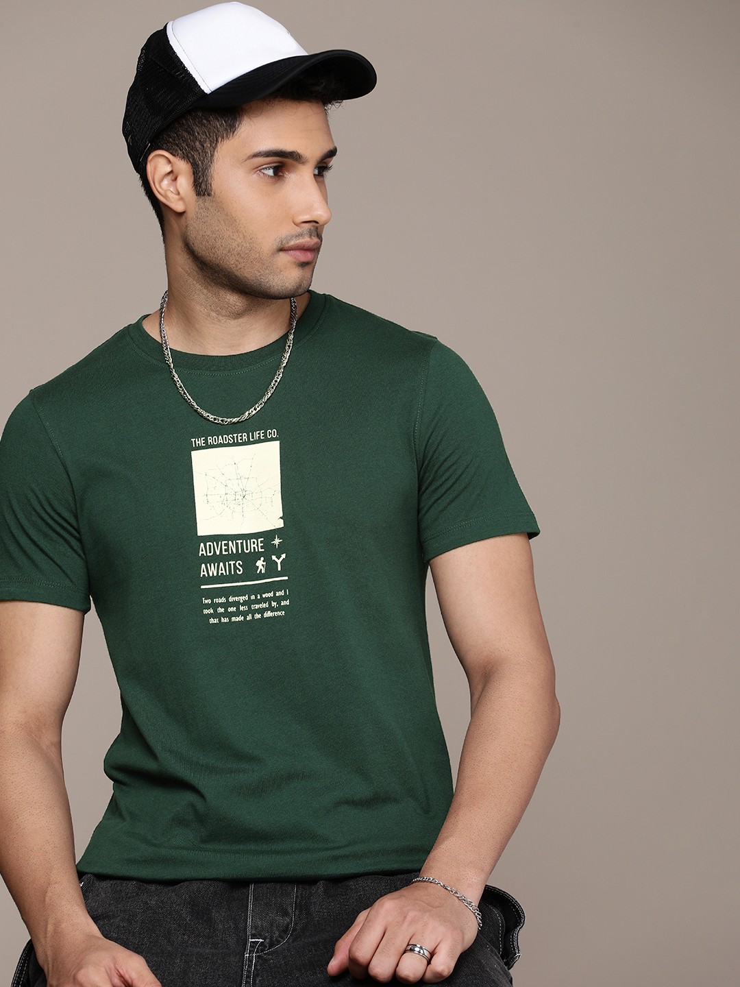 

The Roadster Life Co. Typography Printed T-shirt, Green