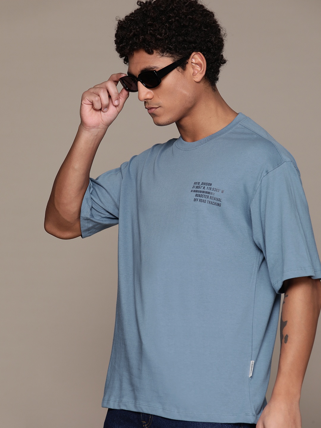 

The Roadster Lifestyle Co. Relax Fit Pure Cotton T-shirt, Blue
