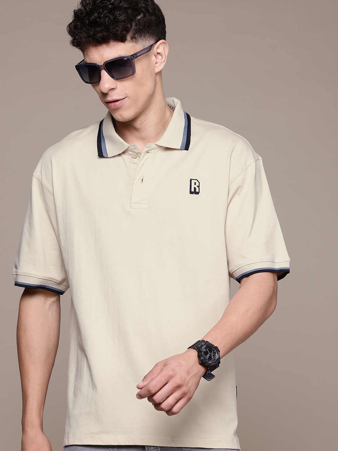 

The Roadster Lifestyle Co. Polo Collar T-shirt, Beige