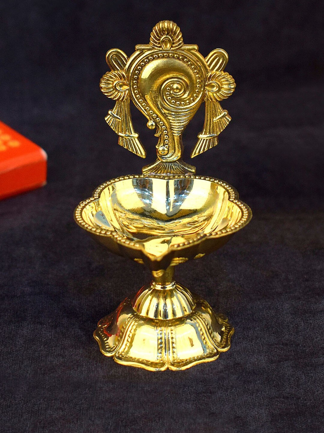 

StyleMyWay Gold Toned Brass Shankh Chakra Aarti Diya
