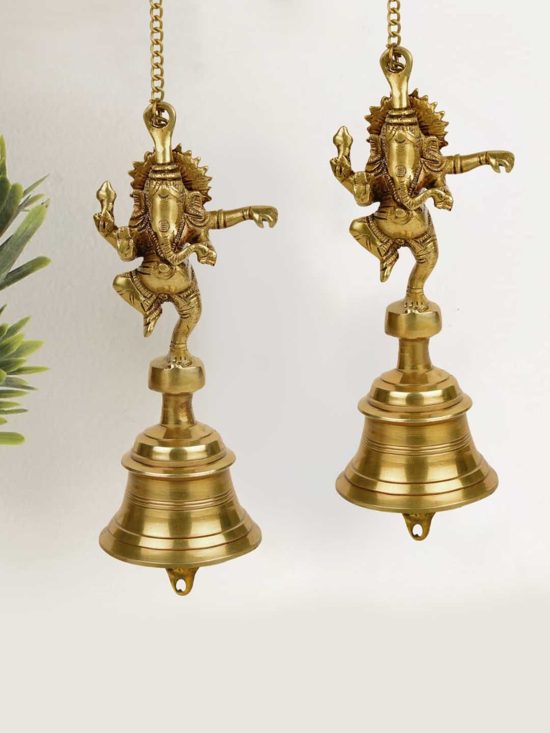 

StyleMyWay Gold Toned 2 Pieces Brass Hanging Temple Bell