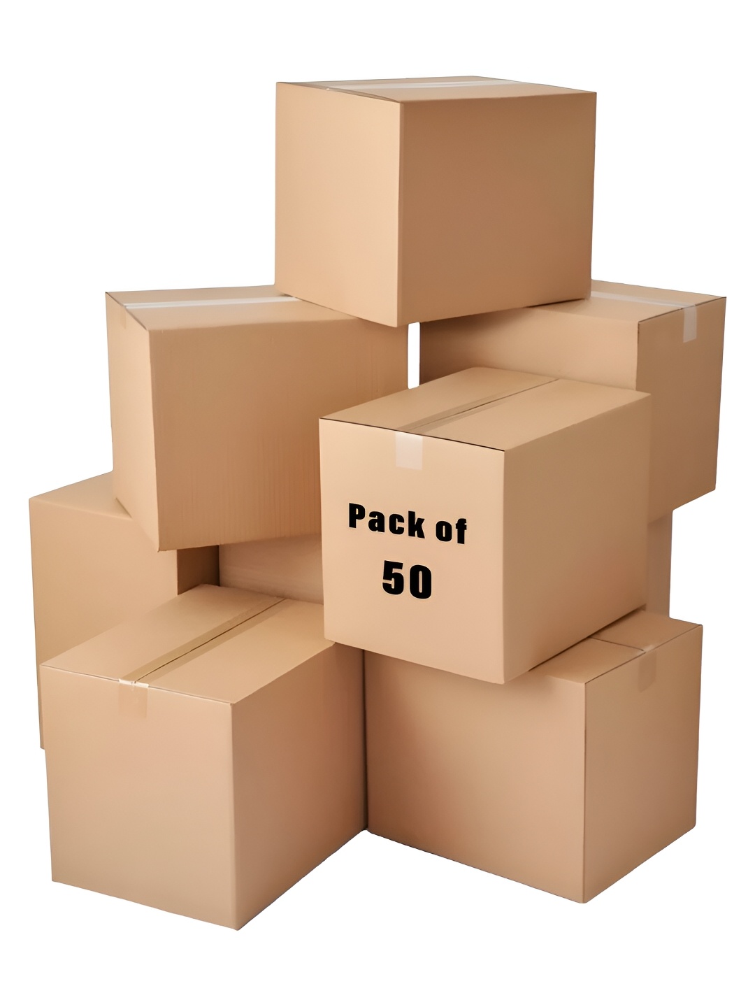 Kuber Industries Brown 50Pcs Corrugated Packing Storage Boxes