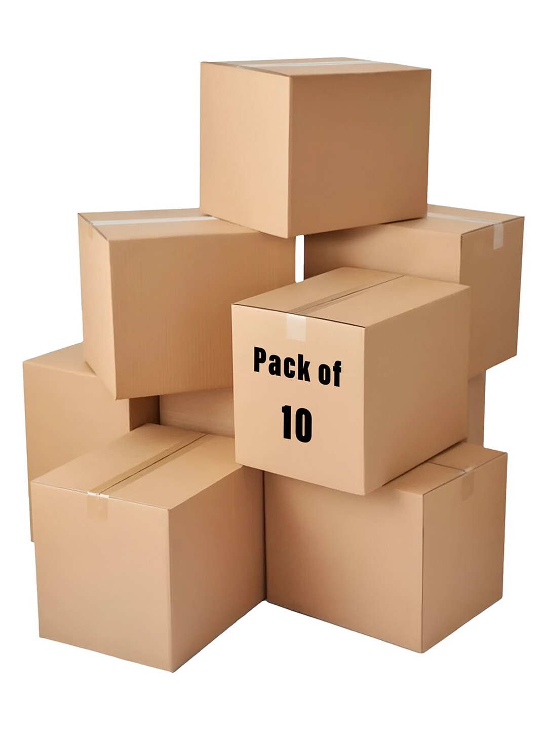

Kuber Industries Brown 10 Pieces Corrugated Packing Storage Boxes