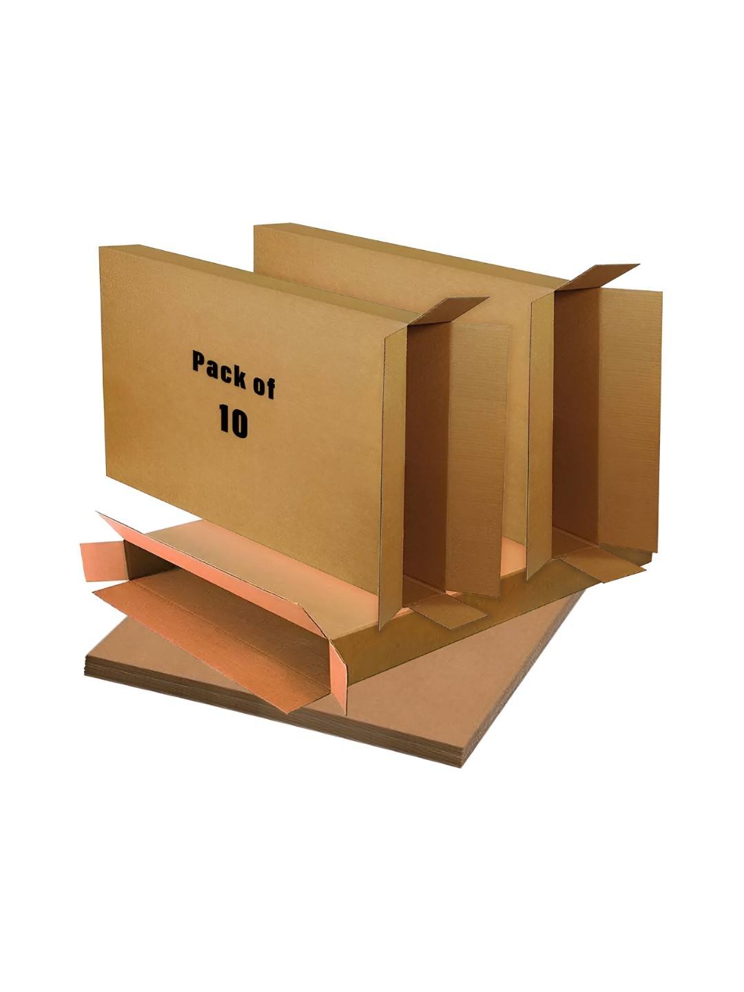 

Kuber Industries Brown 10 Pieces Corrugated Packing Storage Box