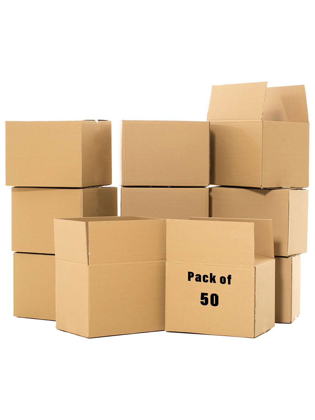 

Kuber Industries Brown 50 Pieces Corrugated Packing Storage Boxes