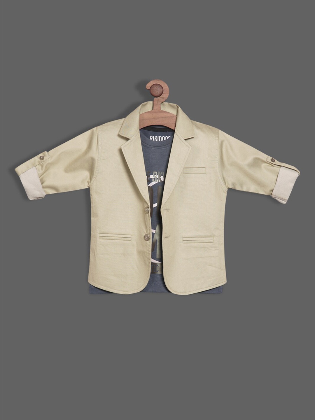 

BAESD Boys Single-Breasted Cotton Casual Blazer With T-Shirt, Green