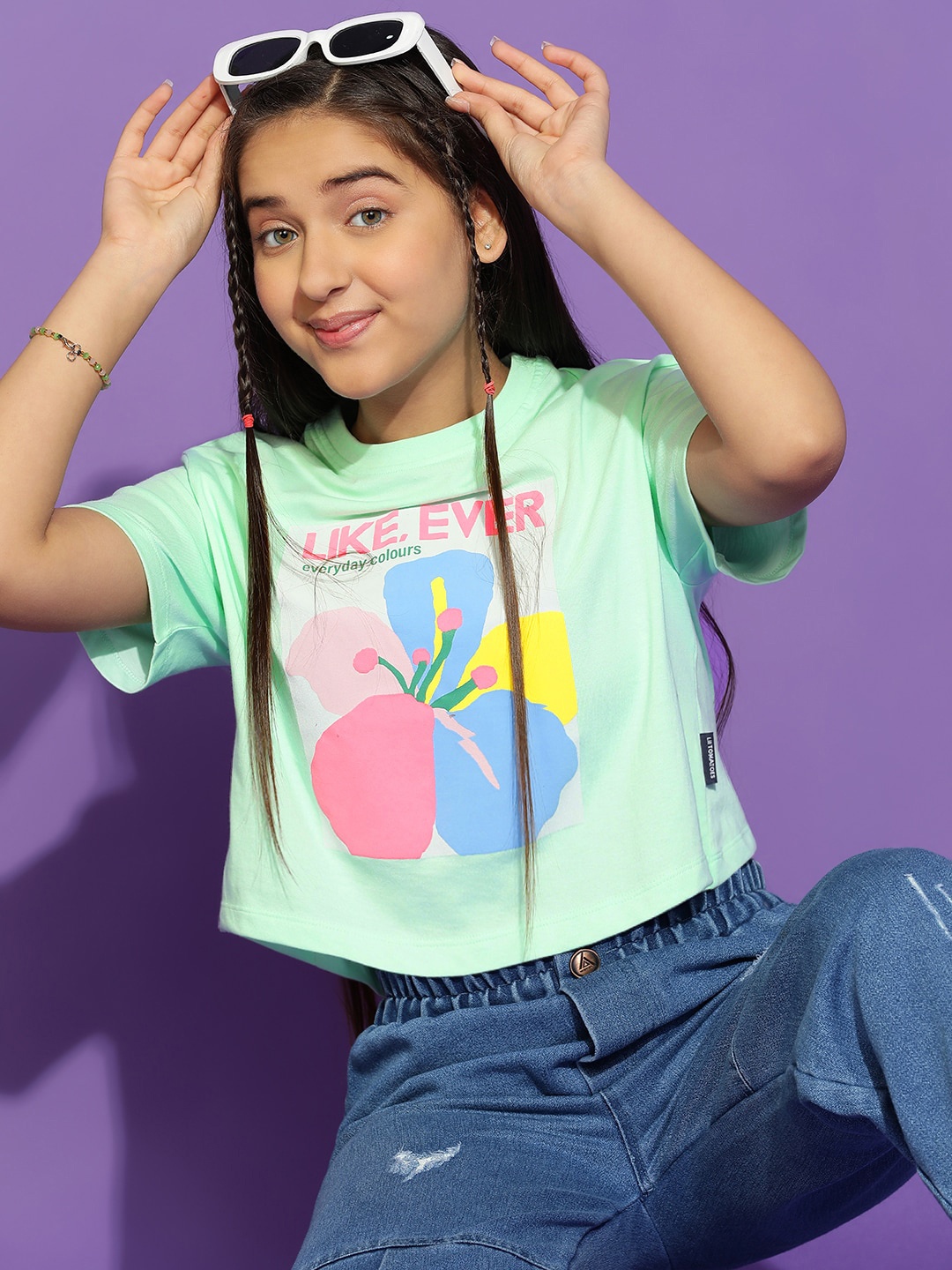 

Lil Tomatoes Print Cotton Top, Green