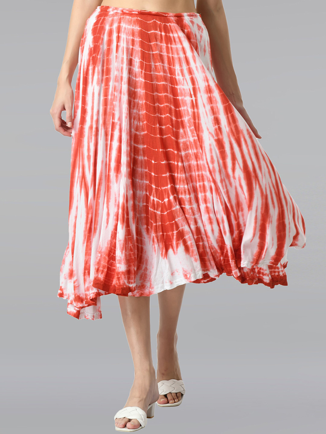

Dream of Glory Inc Tie & Dye Printed Midi Skirts, Rose