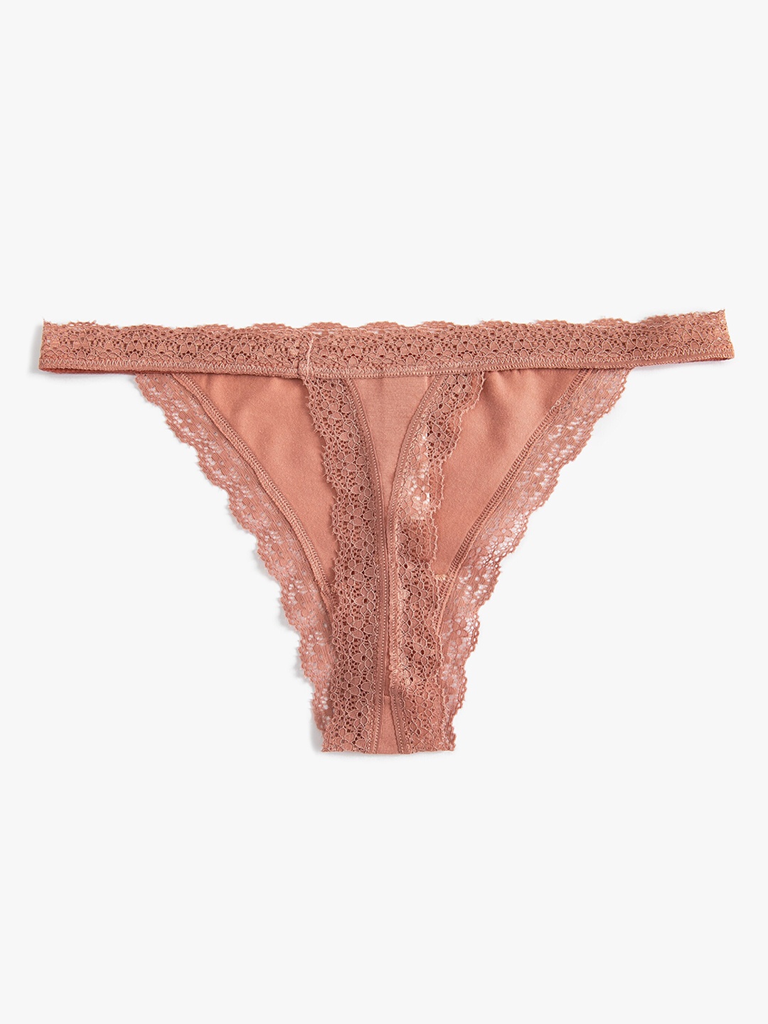 

Koton Self Design Breathability Lace Thong Briefs 8684286014276, Peach