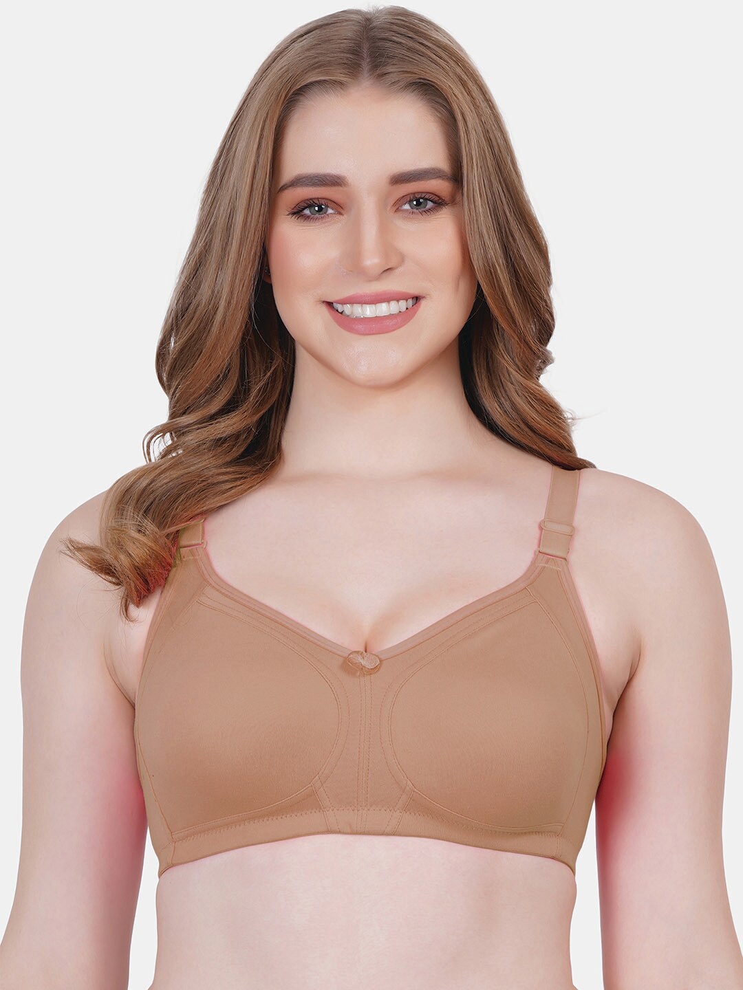 

Reveira Full Coverage Dry Fit Everyday Bra with All Day Comfort, Nude