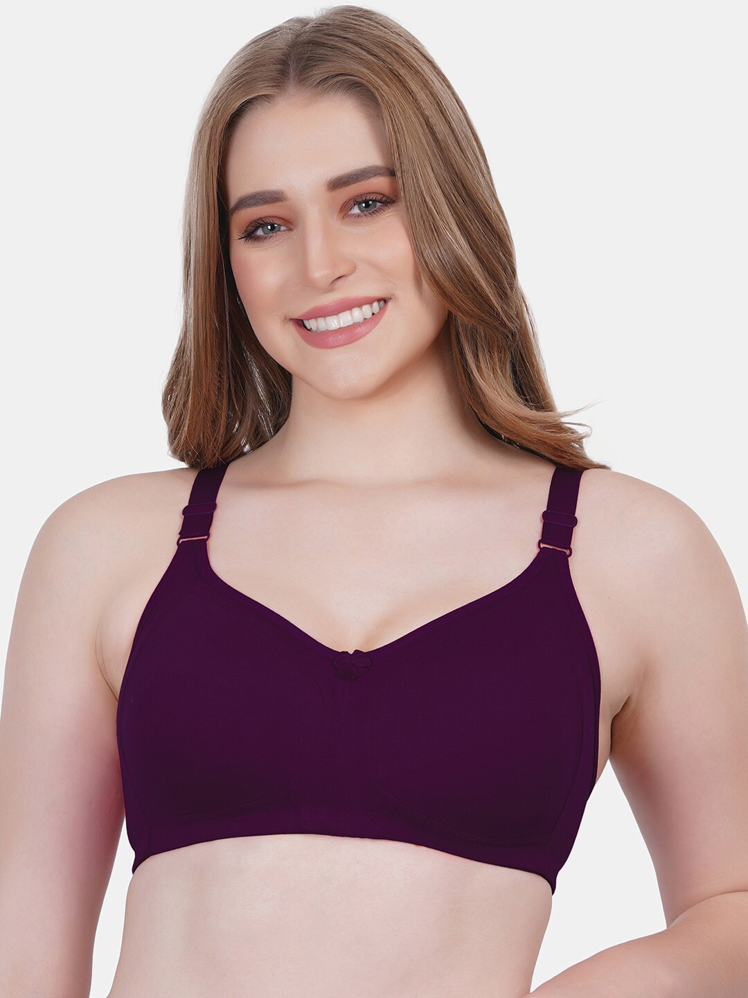 

Reveira Full Coverage Dry Fit Everyday Bra with All Day Comfort, Purple